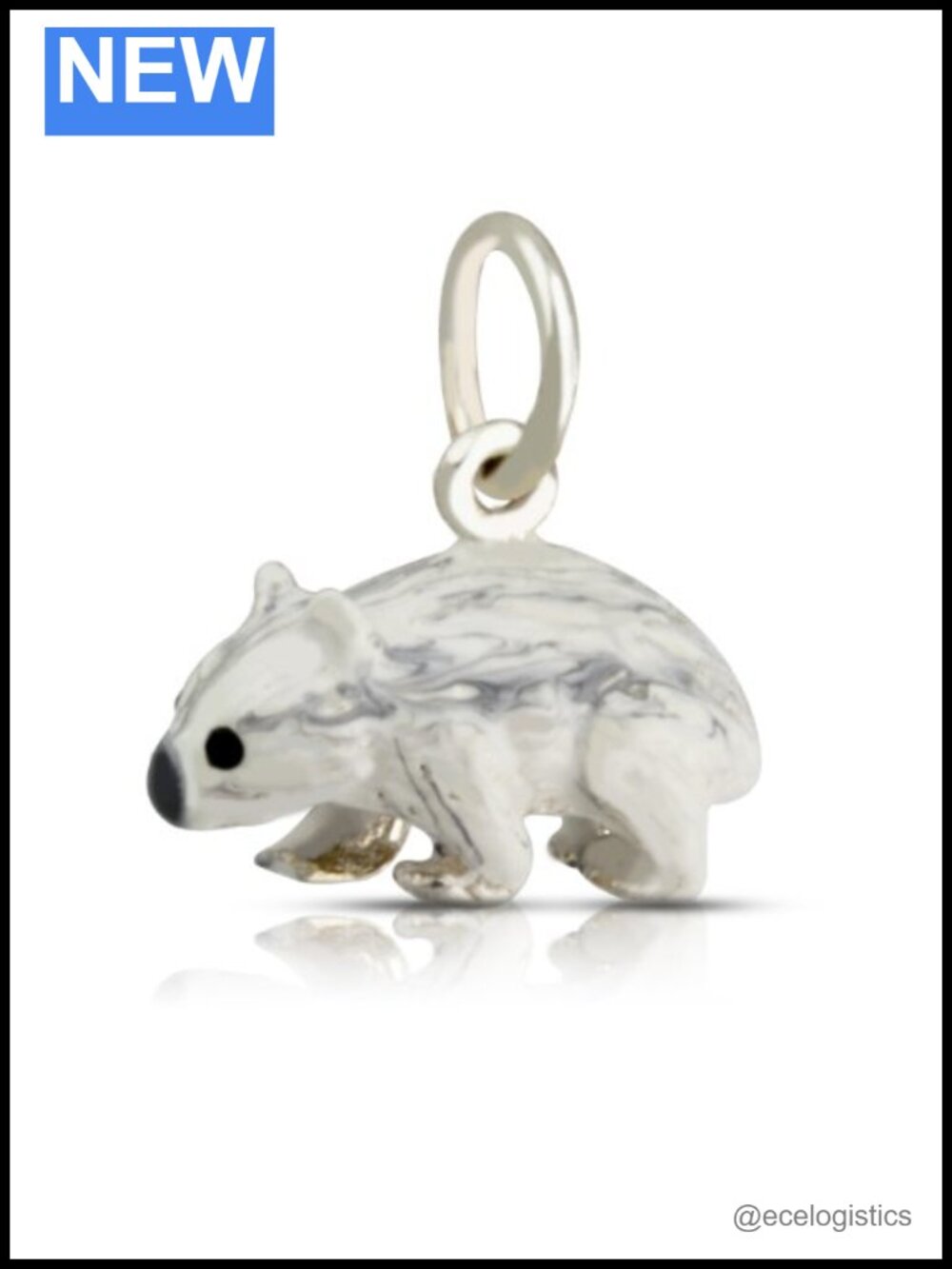 Sterling Silver Enamel Wombat Pendant Necklace